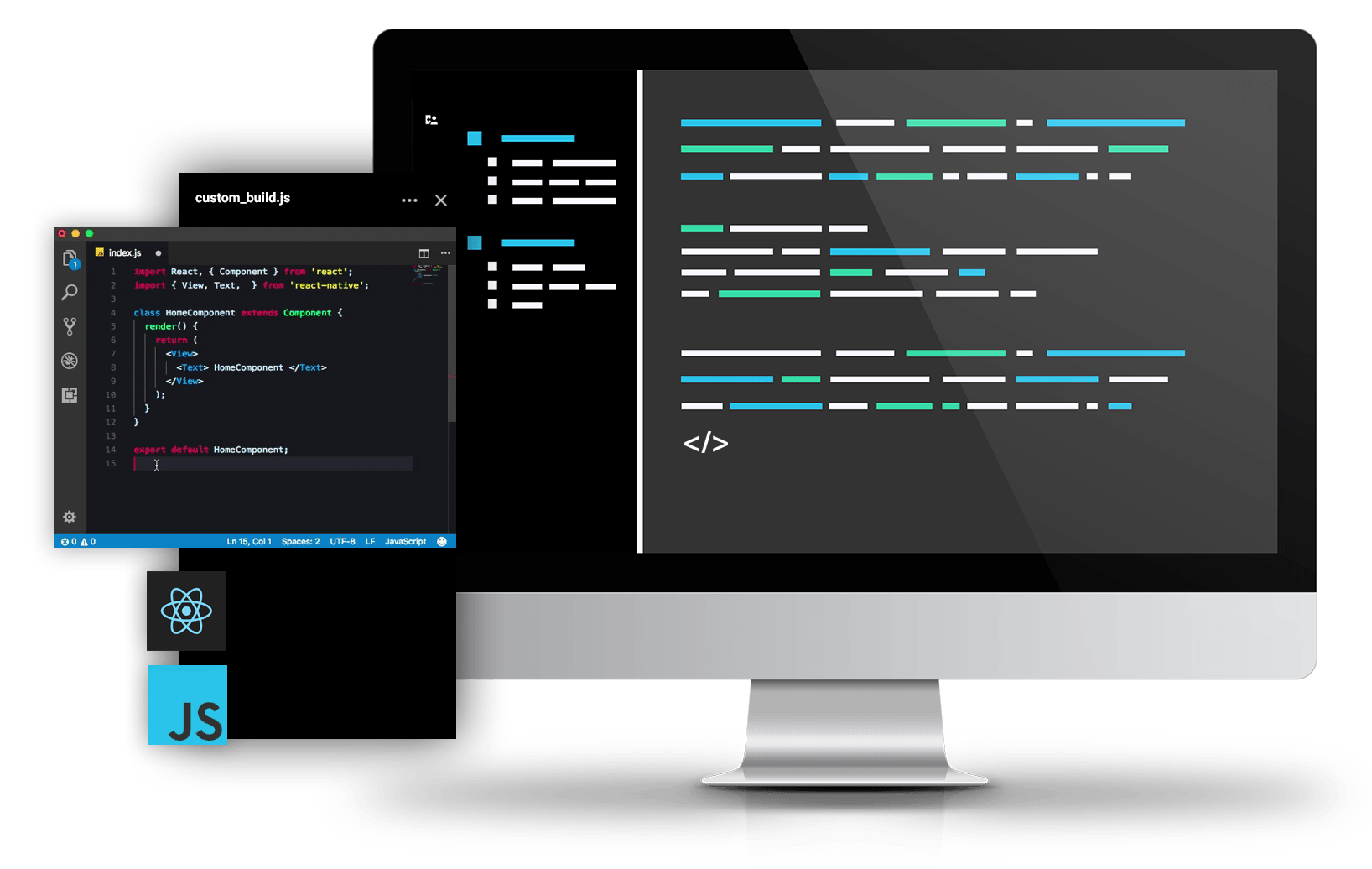 Coding session on a desktop