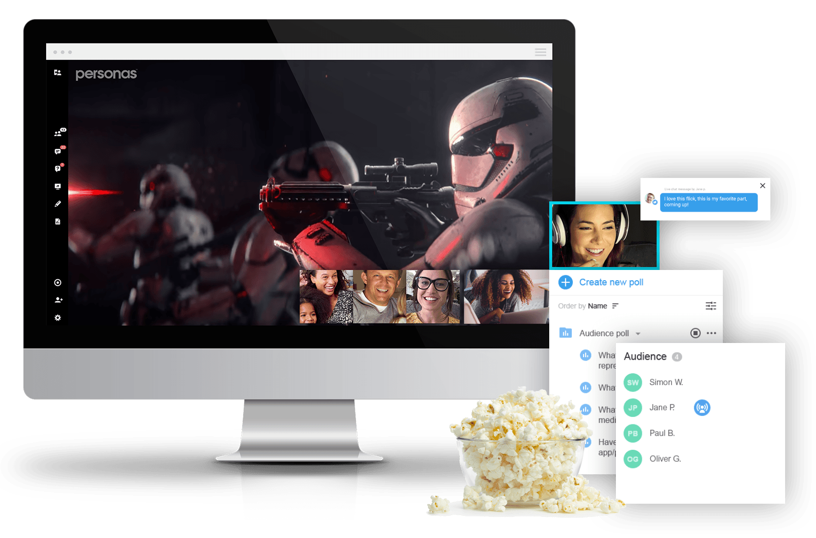 Watch party on a desktop
